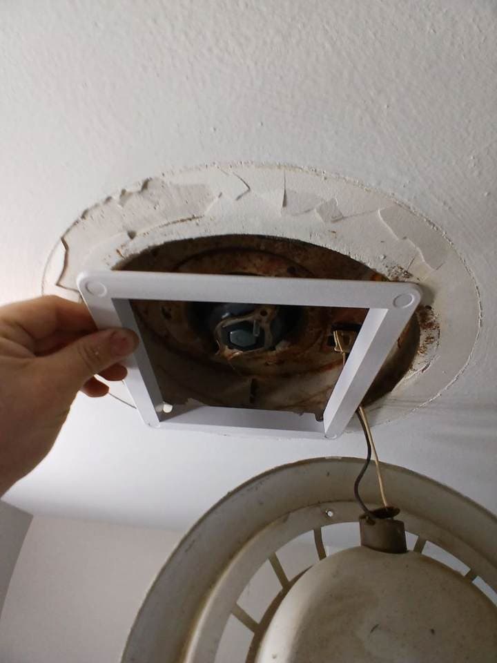 Ceiling access panel drywall repair in Hoffman Estates by BAX Ceiling drywall repair around an access panel opening by BAX